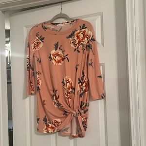 Floral Side Tie Top